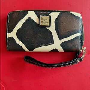 Dooney & Bourke Brown and Cream Animal Print Wallet